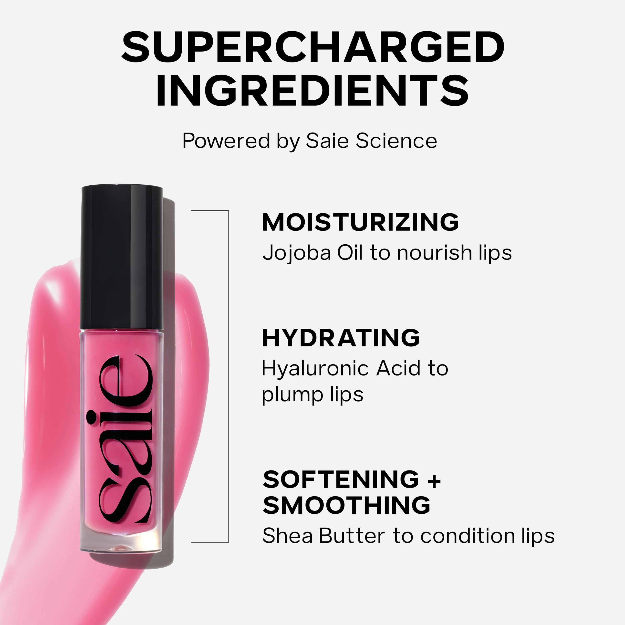 Saie Glossybounce Duo - Hybrid Tinted Lip Oil & Lip Gloss Set - Hydrating, Non-Sticky Shine with Hyaluronic Acid & Jojoba Oil for Soft, Plump Lips - Makeup Gift Set - Disco & Bounce (2 Count) - Image 4