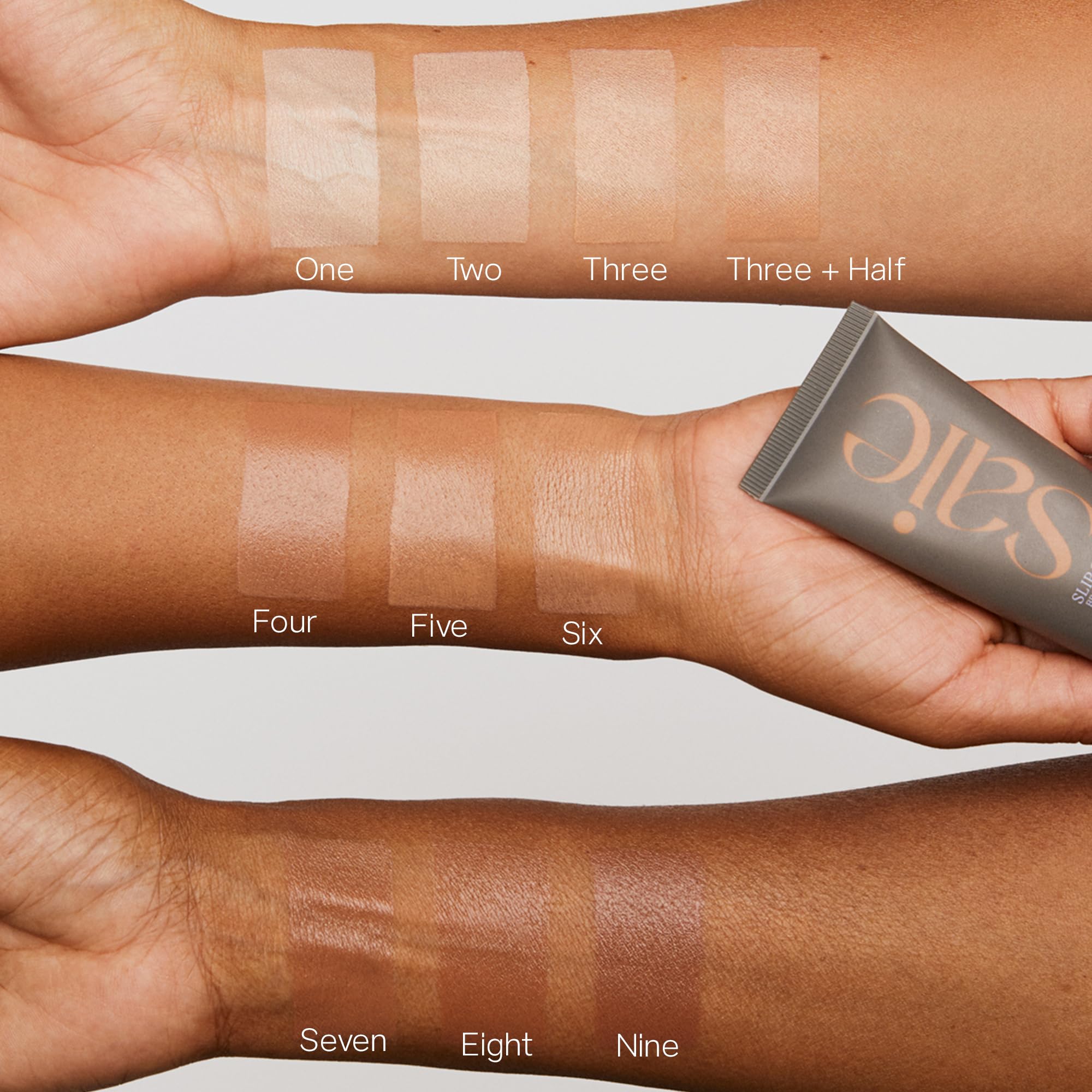 Saie Glow & Blend Duo - Slip Tint Tinted Moisturizer SPF 35 Shade Five + Half (1.35 oz), The Big Liquid Foundation Brush (1 Count), Hydrating Glow & Seamless Blending - Image 6